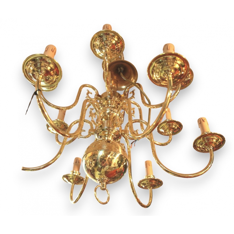 12-light Dutch brass chandelier at  Moinat SA  - Antiques and home décor