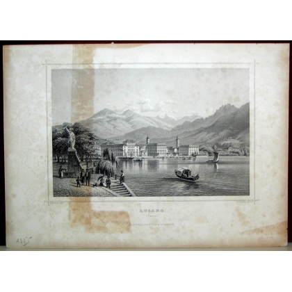 Engraving ‘Lugano’ by KOEHLER  at Moinat SA  – Antiques and decorative items –  Engravings, lithographs