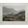 Coloured engraving ‘Bellinzona’ by KÖHLER, published by Moinat SA – Antiques and decorative items – Engravings, lithographs