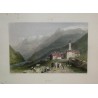Coloured engraving ‘Airolo’ by BARTLETT, published by Moinat SA – Antiques and decorative items – Engravings, lithographs