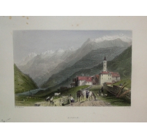 Gravure coloriée "Airolo" de BARTLETT