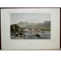 Gravure coloriée "Lugano" de KOEHLER