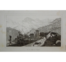 Gravure "Vue du village du Simplon"