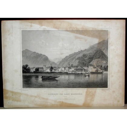 Engraving "Locarno on Lake Maggiore" by Moinat SA – Antiques and decorative items – Engravings, lithographs