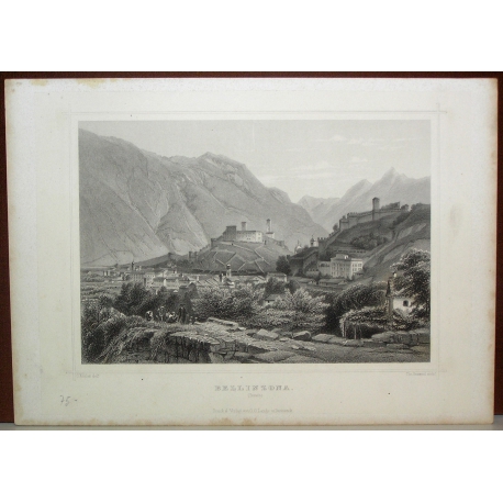 Radierung „Bellinzona“ von KÖHLER  bei Moinat SA  – Antiquitäten und Dekorationsgegenstände –  Radierungen, Lithografien