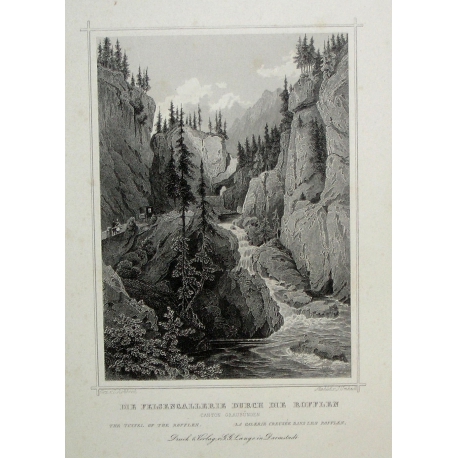 Radierung „Die Felsengallerie durch die“ von Moinat SA – Antiquitäten und Dekoration – Radierungen, Lithografien
