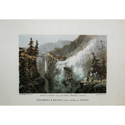 Coloured engraving "Avalanche a Giacomo" by Moinat SA – Antiques and decorative items – Engravings, lithographs