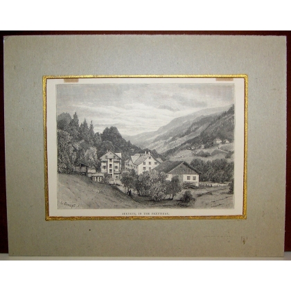Engraving "Serneus, in the Prättigau" by Moinat SA – Antiques and decorative items – Engravings, lithographs