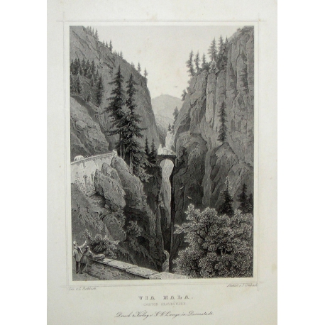 Radierung „Via Mala“ von ROHBOCK bei Moinat SA – Antiquitäten und Dekoration – Radierungen, Lithografien