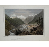 Gravure coloriée Rheinwald Glacier de