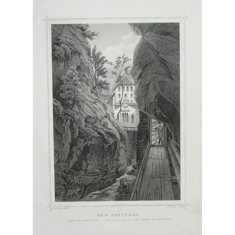 Gravure Les Bains de Pfaffers de