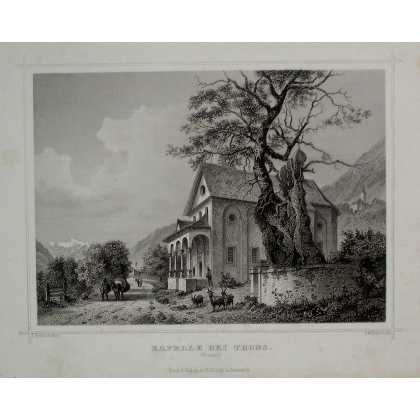 Engraving ‘Kapelle bei Trons’ by ROHBOCK on Moinat SA – Antiques and decorative items – Engravings, lithographs