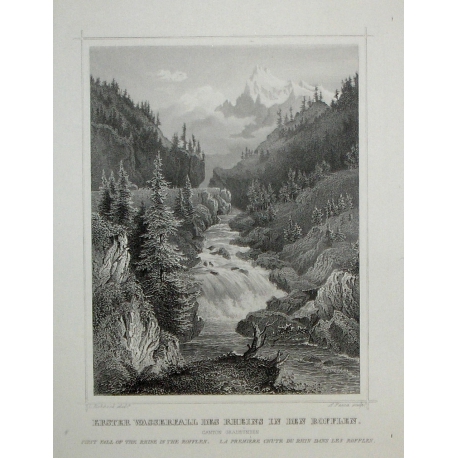 Gravure \"La première chûte du Rhin\"