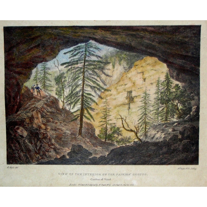 Gravure coloriée View of the interior