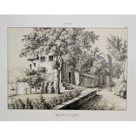Radierung „Glerolles“ von Moinat SA – Antiquitäten und Dekorationsgegenstände – Radierungen, Lithografien