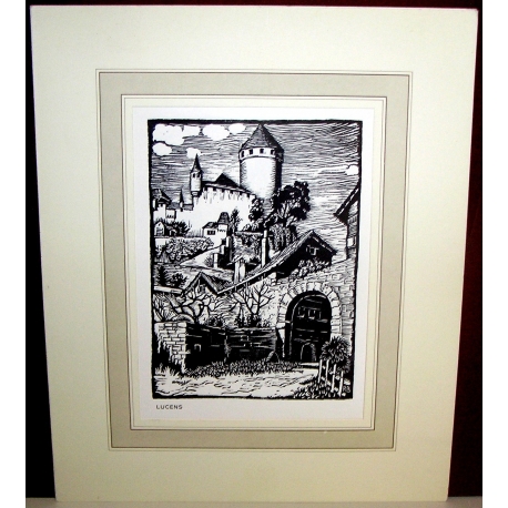 "Lucens" engraving by Moinat SA – Antiques and decorative items – Engravings, lithographs