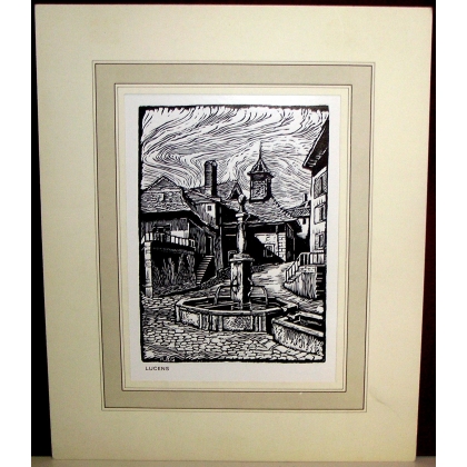 "Lucens" engraving by Moinat SA – Antiques and decorative items – Engravings, lithographs