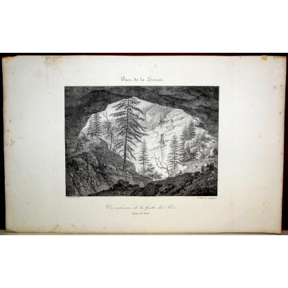 Engraving: ‘Interior view of the Moinat Caves’ – Antiques and decorative items – Engravings, lithographs
