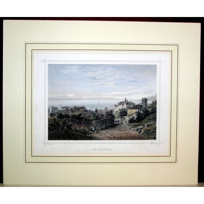 Radierung „Neuchâtel“ von KOEHLER bei Moinat SA – Antiquitäten und Dekorationsgegenstände – Radierungen, Lithografien