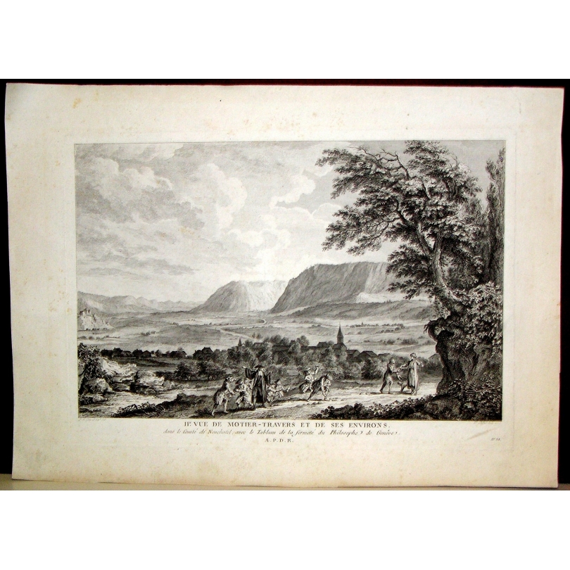 Gravure Vue de Motier-Travers et de