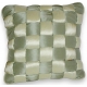 Coussin "Damier soie verte"