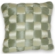 Coussin "Damier soie verte"