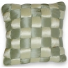 Coussin "Damier soie verte"