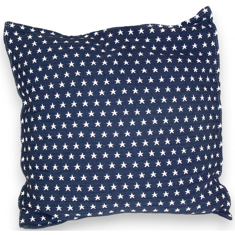 Coussin "Etoiles" fond bleu marine