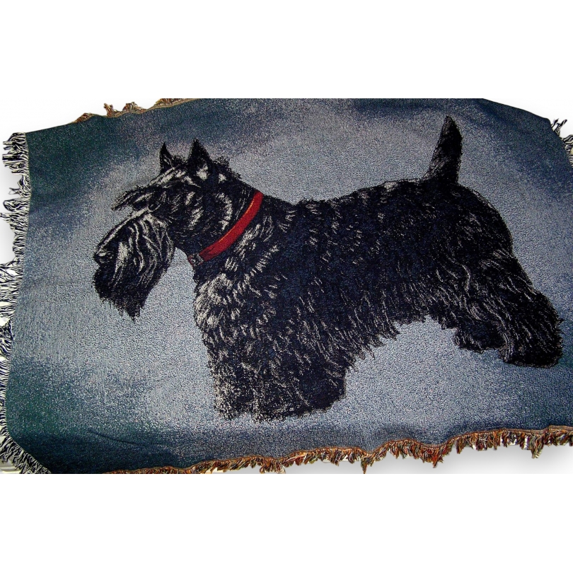 "Scottish" throw, navy blue, at  Moinat SA  - Antiques and home décor