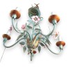 Painted iron chandelier "Pink Flowers" at Moinat SA – Antiques and home décor
