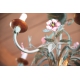Lustre en fer peint "Fleurs roses"