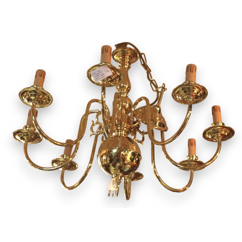 Dutch brass chandelier, 8 lights, from Moinat SA – Antiques and home décor
