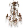 Gilded iron chandelier with pendants by  Moinat SA  - Antiques and home décor