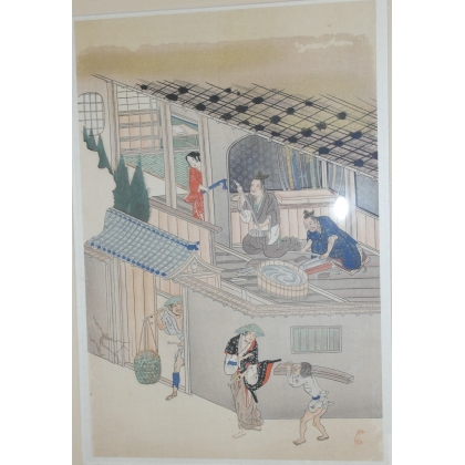 Ukiyo-e Estampe Japonaise de métier  sur Moinat SA  - Antiquités décoration -  Gouaches, Aquarelles, Pastels