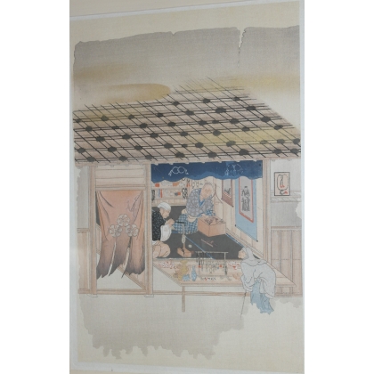Ukiyo-e Estampe Japonaise de métier  sur Moinat SA  - Antiquités décoration -  Gouaches, Aquarelles, Pastels
