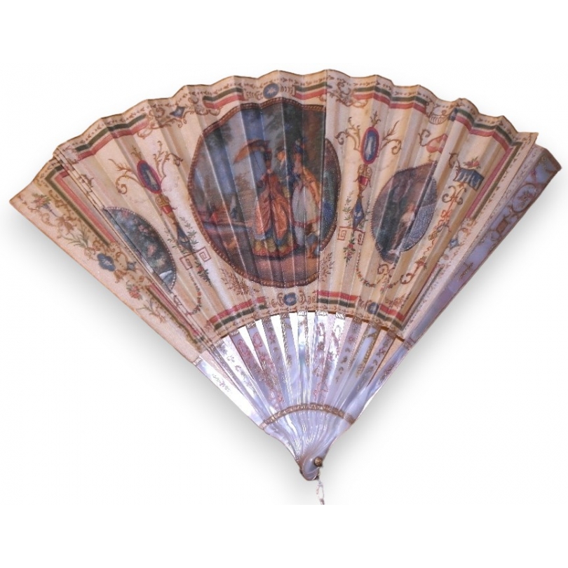 Louis XVI mother-of-pearl fan, signed ‘Moinat SA’ – Antiques and decorative items