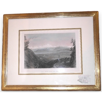 Engraving ‘Mont Blanc from the Jura’ by Moinat SA – Antiques and decorative items – Engravings, lithographs