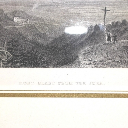 Engraving ‘Mont Blanc from the Jura’ by Moinat SA – Antiques and decorative items – Engravings, lithographs