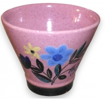 Cache-pot rose motif fleurs de MENELIKA