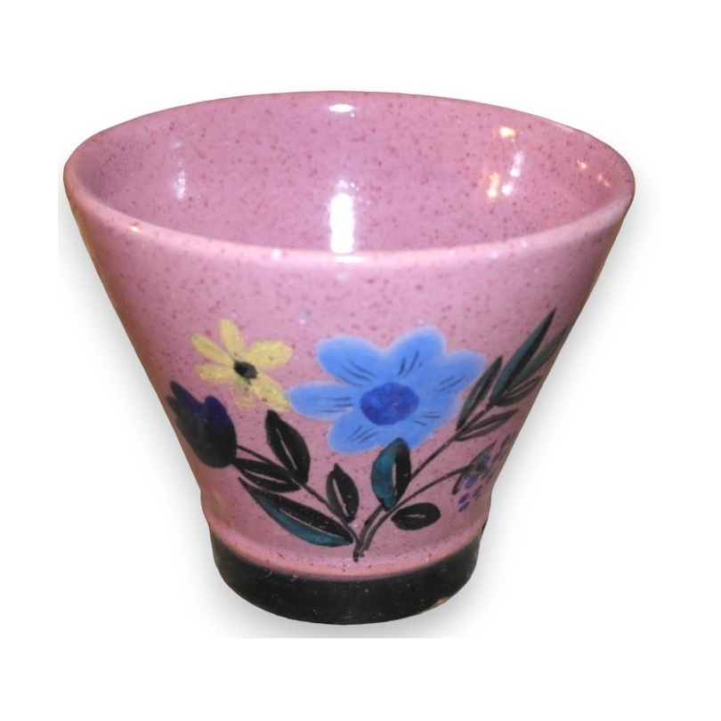Cache-pot rose motif fleurs de MENELIKA