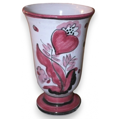 Pink-painted vase signed NOVERRAZ, by Moinat SA – Antiques and home décor