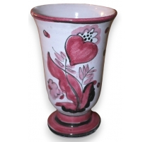 Vase peint rose signé NOVERRAZ