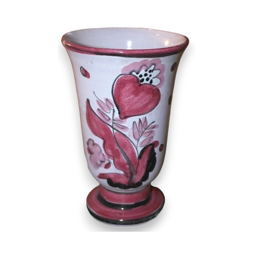 Vase peint rose signé NOVERRAZ