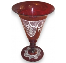 Coupe en verre de Murano, décor émaillé