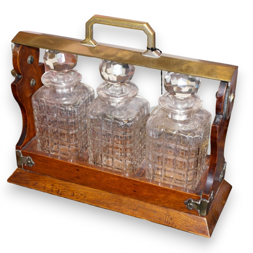 Tantalus CB wooden carafe stand, set of 3, from Moinat SA – Antiques and home décor