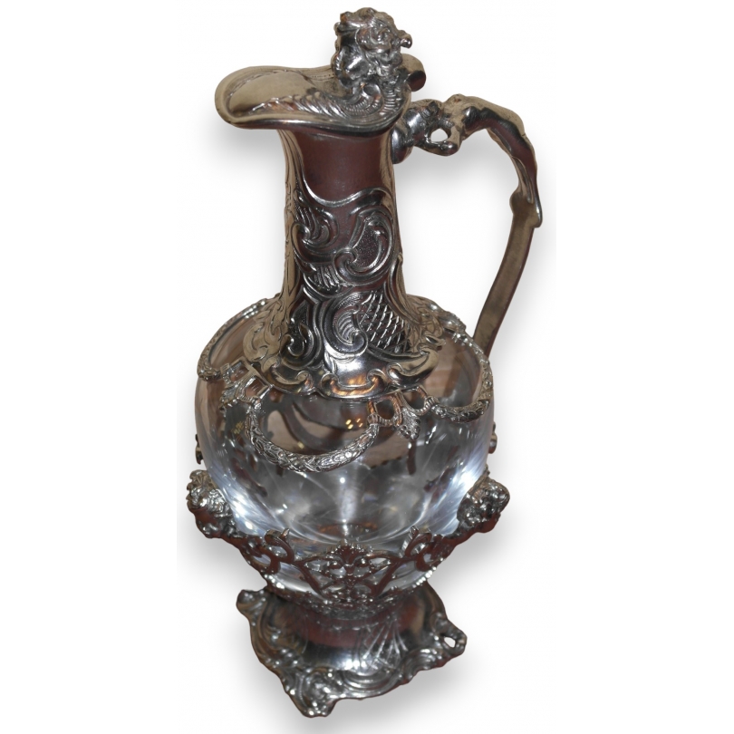 Crystal decanter with pewter angel decoration from Moinat SA – Antiques and home décor