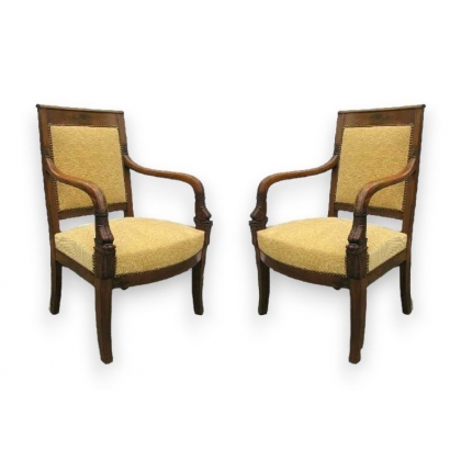 Paire de fauteuils Empire dauphin.