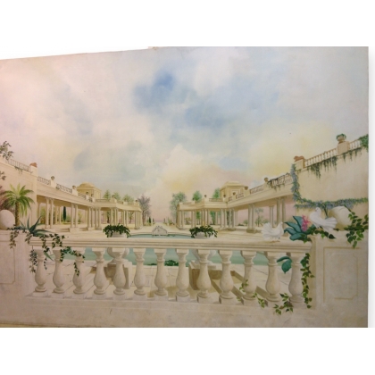Grand panneau panoramique huile sur toile