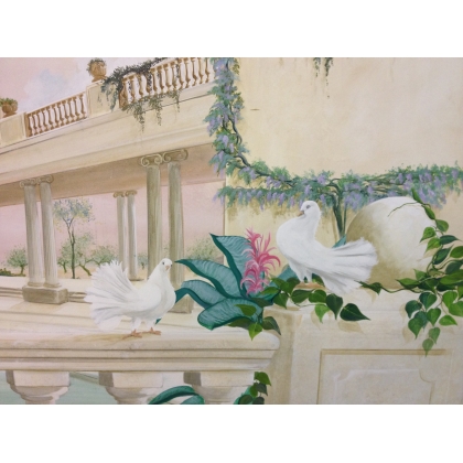 Paintings | Large panoramic oil-on-canvas panel by Moinat SA  - Antiques and home décor