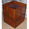 Brown leather wastepaper basket, square, from  Moinat SA  - Antiques and home décor